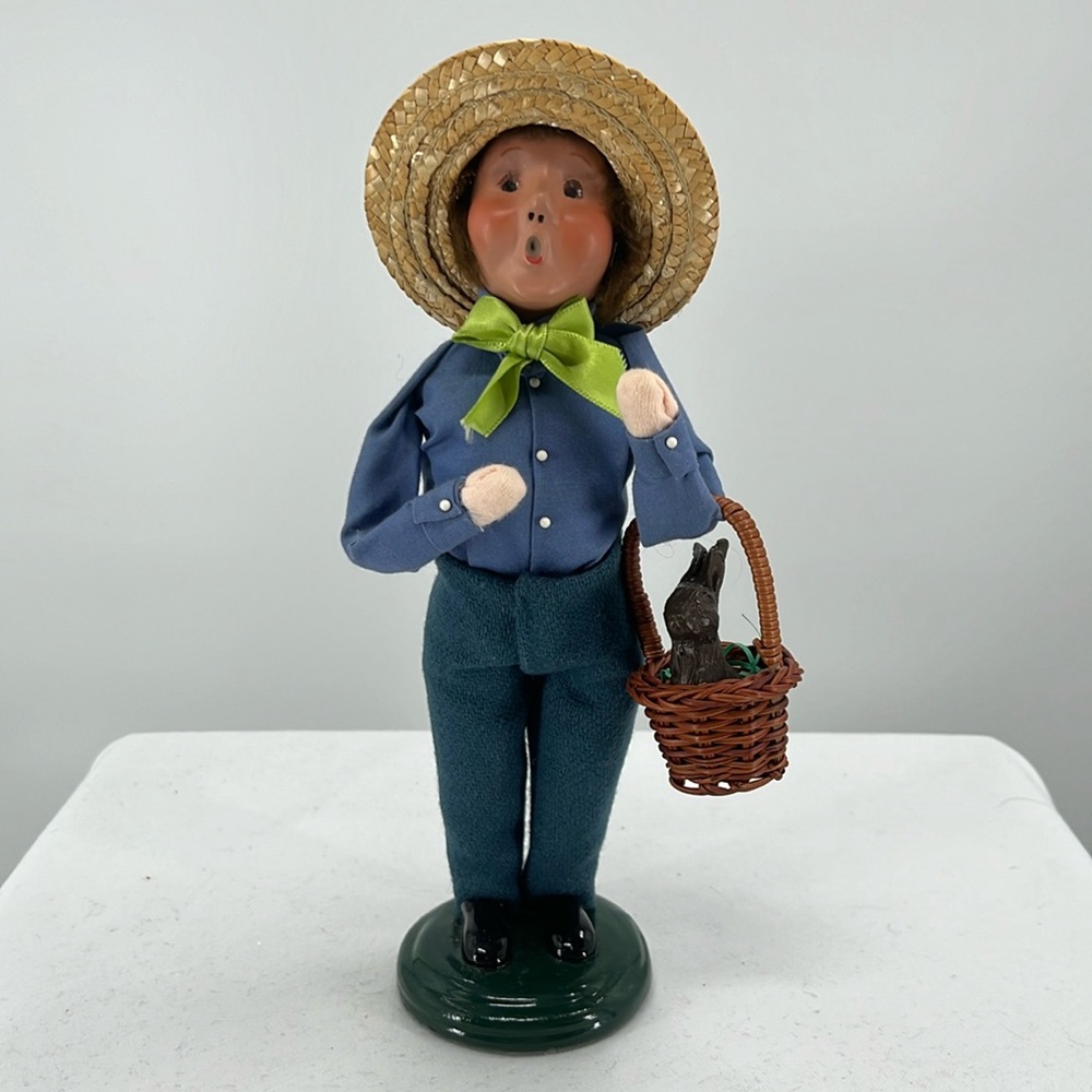 Byers Choice Caroler “Boy with Chocolate Bunny” 9”